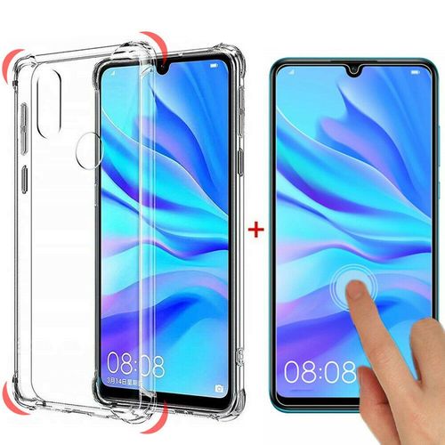 Coque Silicone Pour Huawei P30 Lite Transparent Avec Quatre Coins Renforces + Verre Trempee Little Boutik® Couleur :