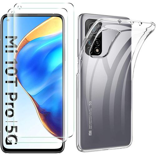 Coque Silicone Tpu Transparente + 2 Verres Trempes Pour Xiaomi Mi 10t / Mi 10t Pro 5g Little Boutik® Couleur :
