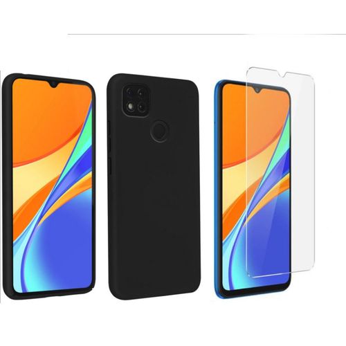 Coque Silicone Tpu Couleur Noir + Verre Trempe Pour Xiaomi Redmi 9c / 9c Nfc Little Boutik® Couleur :