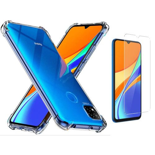 Coque Silicone Tpu Transparente Angles Renforces + Verre Trempe Pour Xiaomi Redmi 9c / 9c Nfc Little Boutik® Couleur :
