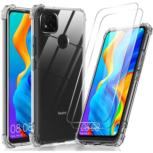 Coque Silicone Tpu Transparente Angles Renforces + 2 Verres Trempes Pour Xiaomi Redmi 9c / 9c Nfc Little Boutik® Couleur :