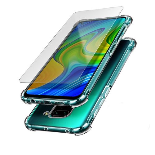 Coque Silicone Tpu Transparente Angles Renforces + Verre Trempe Pour Xiaomi Redmi Note 9 Little Boutik® Couleur :