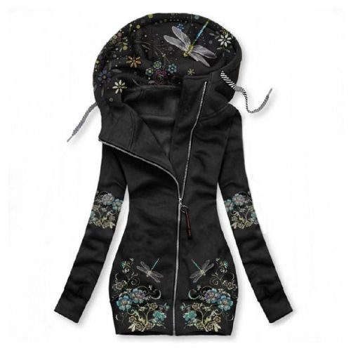 Manteau Décontracté Pour Femme, Veste Résistante Au Froid, Coupe-Vent Avec Fermeture Éclair, Imprimé Papillons, Tendance, Hiver