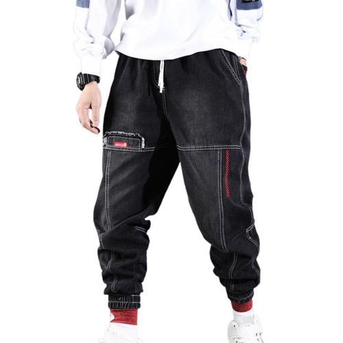 Jean Déchiré Pour Homme, Pantalon D'étudiant, Résistant À L'usure, Cordon De Serrage, Ample