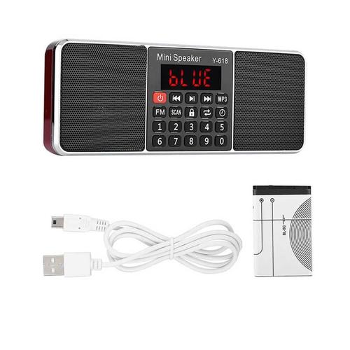 Radio stéréo FM PW Cut 87.5-108MHz, lecteur MP3 rouge, mémoire TF/USB, musique, mains libres, appel