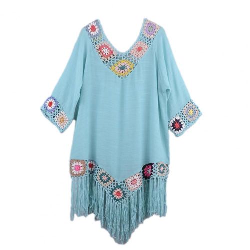 Robe De Bain Élégante, Cover-Up, Bikini, Tunique À Manches 3/4, Sexy, Protection Solaire, Cover-Up, Respirant