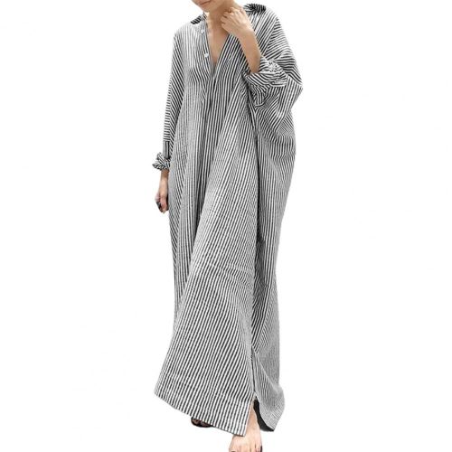 Robe Longue Rayée À Boutonnage Simple Pour Femmes, Robe D'été Populaire, Cardigan Féminin, Adt-Fitting