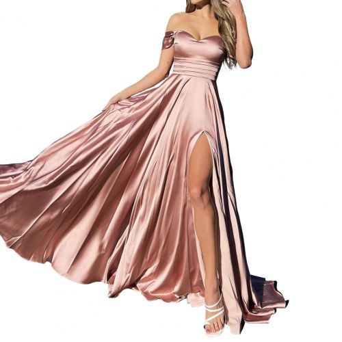 Robe De Soirée Chic, Coupe Basse, Robe De Banquet, Grand Ourlet, Maxi, Robe De Bal, Robe De Demoiselle D'honneur