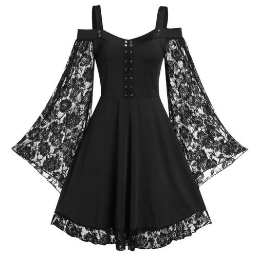 Robes Gothiques À Manches Longues Évasées Pour Femmes, Bandage Serré À La Taille, Robe De Soirée Sexy, Initiée Au Froid, Mode, 2021