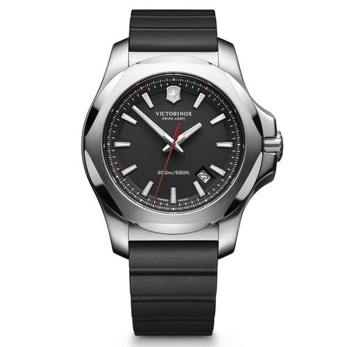 Montre Homme Victorinox I.N.O.X., Boîtier Acier Inoxydable, Bracelet Caoutchouc Noir - 43 Mm