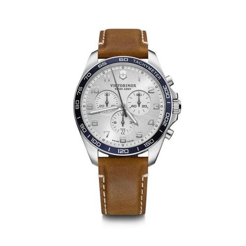 Montre Homme Victorinox Fieldforce En Cuir Marron - 42 Mm