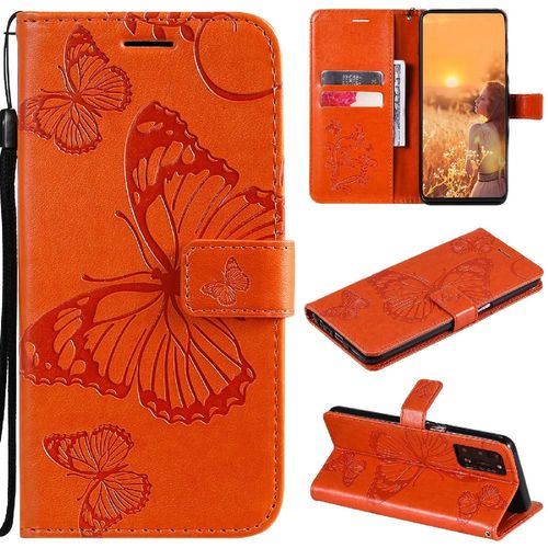 Flip Étui Pour Oppo A16 5g Couverture Magnétique Flip Kickband Couverture Antichoc Cuir Pu Avec Support De Fente Pour Carte - Orange