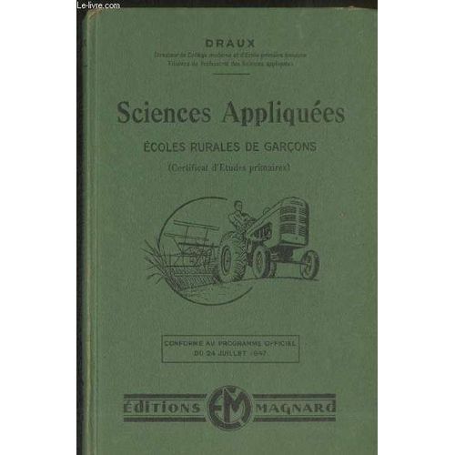 Sciences Appliquées (Certificat D Etudes Primaires) : Ecoles Rurales De Garçons