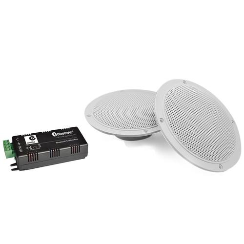Kit hifi haut-parleurs coniques 5" / 80W - Grille et résistance à l'eau avec Amplificateur Google Home Bluetooth Amazon Alexa
