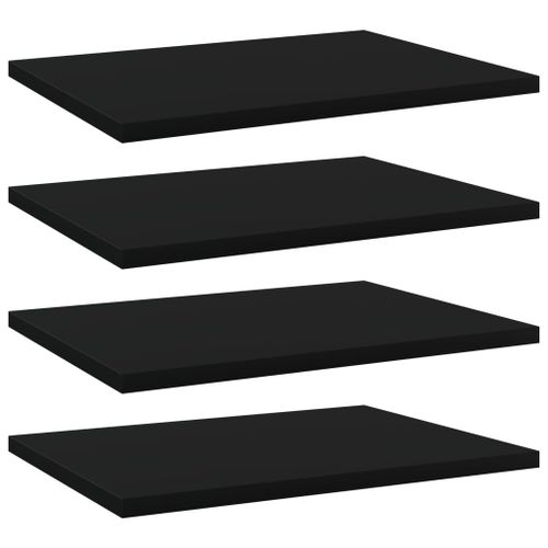 Vidaxl Panneaux De Bibliothèque 4 Pcs Noir Bois D'ingénierie