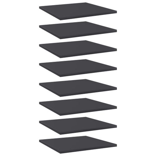 Vidaxl Panneaux De Bibliothèque 8 Pcs Gris Bois D'ingénierie