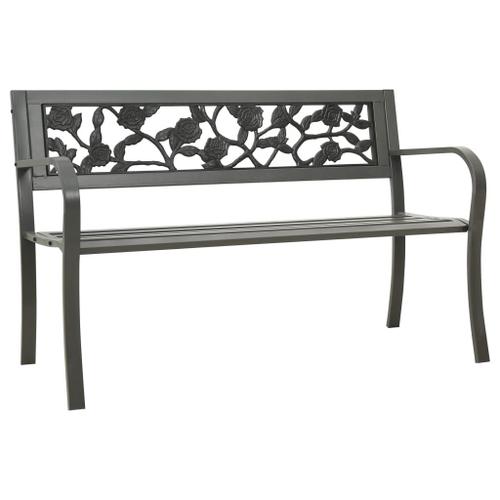 Vidaxl Banc De Jardin 125 Cm Acier Gris