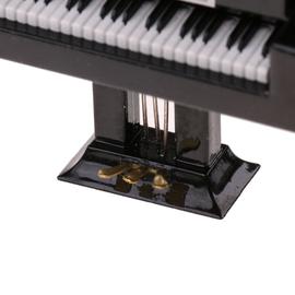 Homyl 1/12 Echelle Piano Instruments de Musique en Bois avec Tabouret Décoration pour Maison de Poupée Dollhouse Accessoire Noir 