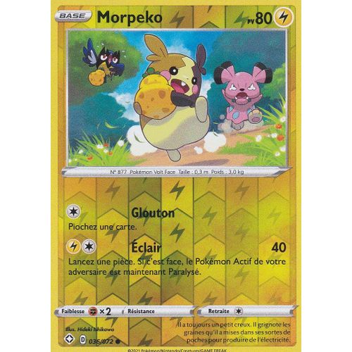 Carte Pokemon - Morpeko - 036/072 - Reverse - Épée Et Bouclier 4,5 - Destinées Radieuses