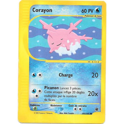 Carte Pokemon - Corayon 102/165 60 Pv - Set Expedition (Fr)