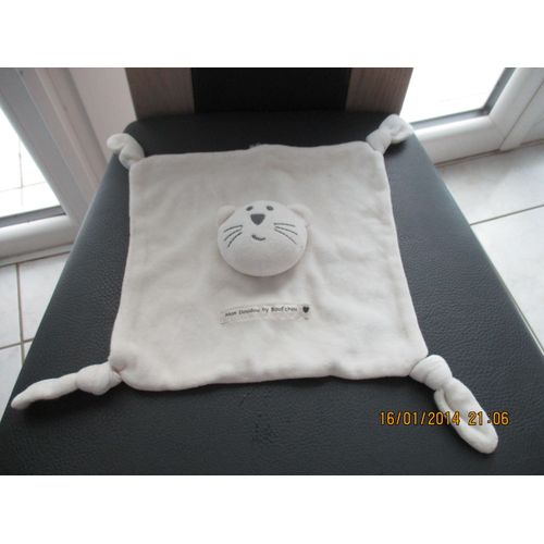 Doudou Plat Chat Blanc Mon Doudou By Bout'chou