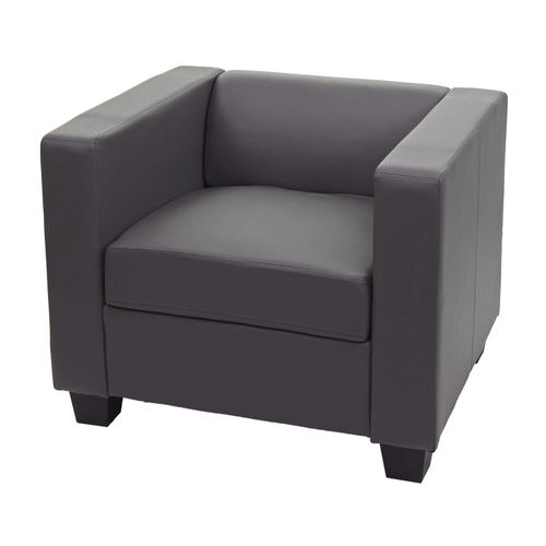 Fauteuil Lounge Chair Lille   Similicuir, Gris Foncé