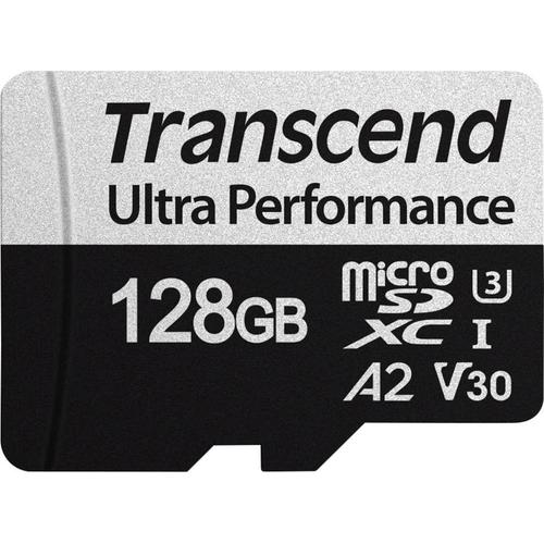 Transcend 340S - Carte mémoire flash - 128 Go - A2 / Video Class V30 / UHS-I U3 / Class10 - micro SDXC