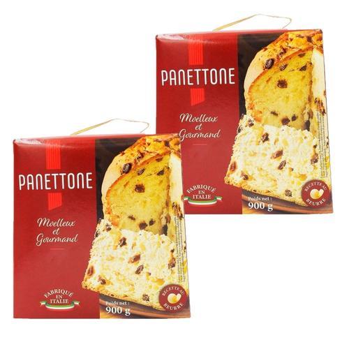 Lot 2x Panettone Pur Beurre - Italie - Boîte 900g