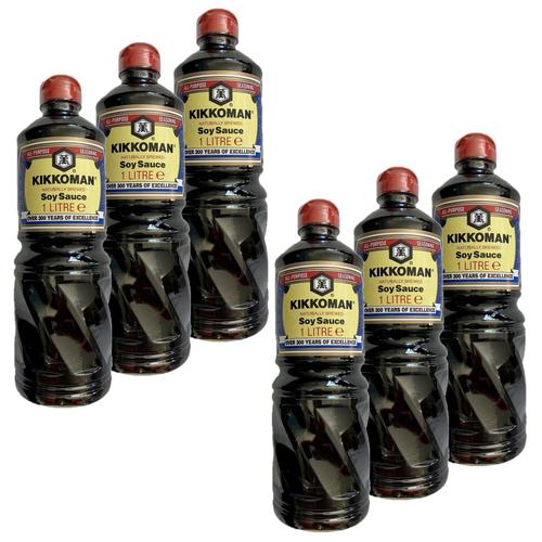 Lot 6x Sauce Soja Sale Kikkoman - Bouteille 1l