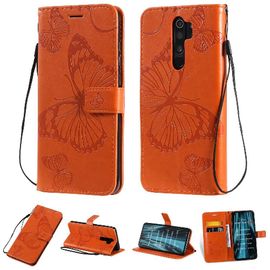Tongez Étui Pour Xiaomi Redmi Note 8 Pro Couverture Magnétique Avec Support De Fente Pour Carte Cuir Pu Flip Kickband Couverture Antichoc - Couleur Orange