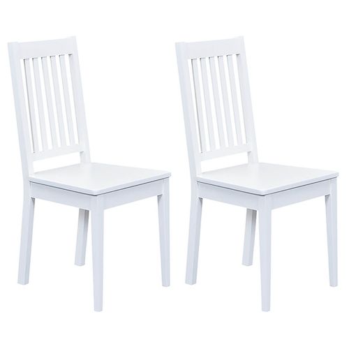 Lucain - Lot De 2 Chaises En Bois Massif Blanc