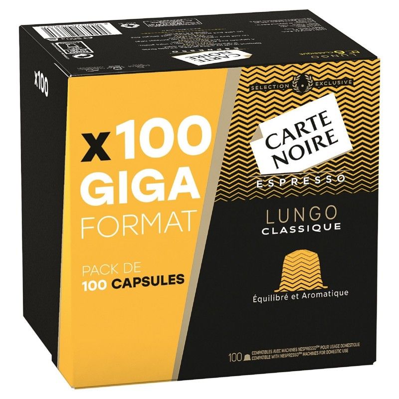 Lot De 2 Carte Noire Cafe Capsule Espresso Lungo Classique Pack De 100 Capsules Rakuten