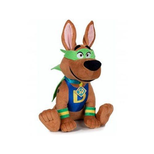 Peluche Scooby-Doo Assis Super Hero 35 Cm - Chien Brun - Peluche Licence - Doudou Enfant - Fille - Garcon - Nouveaute
