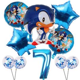 10 pièces bande dessinée Sonic ballons ensemble Star confettis Latex 32  pouces numéro Globos pour fête d'anniversaire décoration fournitures  enfants