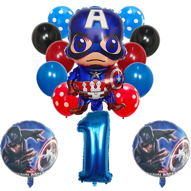 14 Pieces Spiderman Captain America Iron Man Ballon Rond Bebe Douche Numero Ballon Joyeux Anniversaire Fete Decor Enfants Jouet Latex Balle Plum Rakuten