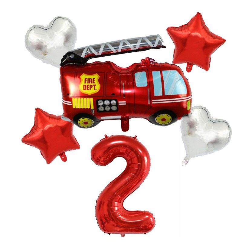 6 Pieces Pompier Sam Feuille Numero Ballons Ensemble Joyeux Anniversaire Fete Deco Balle Garcon Cadeau Camion De Pompier Vacances Bebe Douche Fete Fournitures 6pcs Set 2 Rakuten