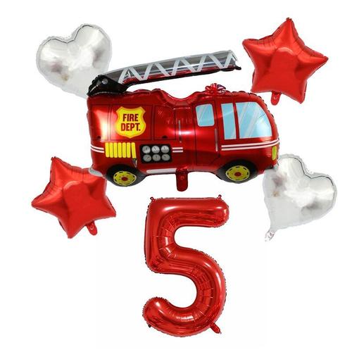 6 Pieces Pompier Sam Feuille Numero Ballons Ensemble Joyeux Anniversaire Fete Deco Balle Garcon Cadeau Camion De Pompier Vacances Bebe Douche Fete Fournitures 6pcs Set 5 Rakuten