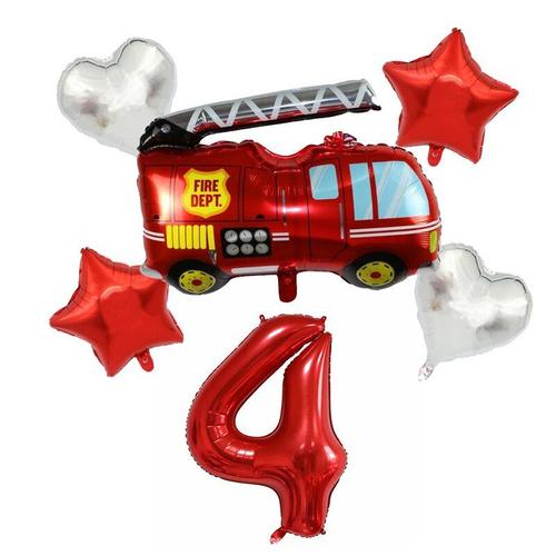 6 Pieces Pompier Sam Feuille Numero Ballons Ensemble Joyeux Anniversaire Fete Deco Balle Garcon Cadeau Camion De Pompier Vacances Bebe Douche Fete Fournitures 6pcs Set 4 Rakuten