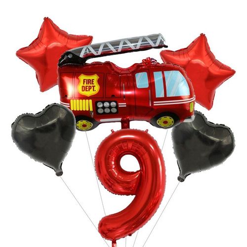 6 Pieces Pompier Sam Feuille Numero Ballons Ensemble Joyeux Anniversaire Fete Deco Balle Garcon Cadeau Camion De Pompier Vacances Bebe Douche Fete Fournitures 6pcs Set 9 Rakuten