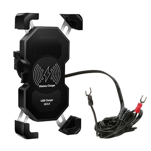 Support De Chargeur Sans Fil Pour Moto 12-24v Qc3.0 Usb 15w, Support De Téléphone À Fixer Sur Le Guidon, Chargeur Usb Pour Téléphone Portable