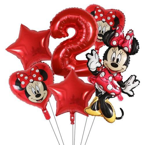 Ballons Disney Minnie Mickey Mouse, 6 pièces/lot, décorations de fête d' anniversaire, décor de fête prénatale, jouet pour enfants, fournitures de  ballons à Air~Bleu profond