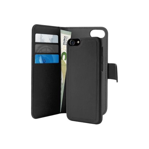 Puro 2in1 - Étui À Rabat Pour Téléphone Portable - Cuir Écologique - Noir - Pour Apple Iphone 6, 6s, 7, 8