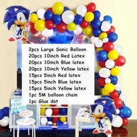 SHIMMER & CONFETTI Kit d'arche et guirlande de ballons Sonic le hérisson de  qualité supérieure. Décorations de super-héros arc-en-ciel de couleur  primaire. Fournitures de fête d'anniversaire pour carnaval de cirque.  Ballons rouges