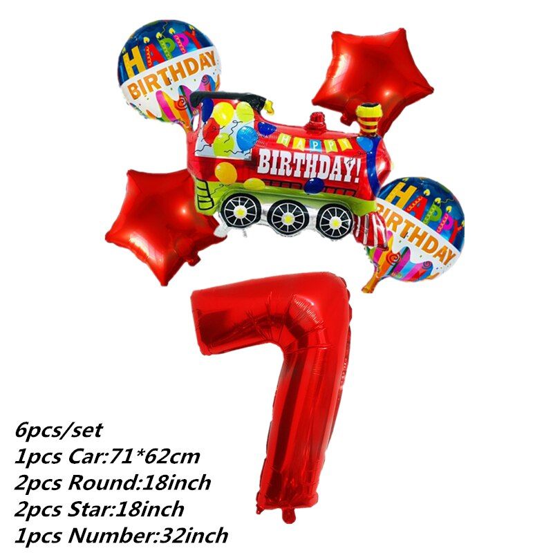 6 Pieces 32 Pouces Rouge Nombre Ballons Pompier Camion Construction Feuille Ballons 1 2 3 4 5 6 7 8 9 Ans Fete D Anniversaire Decor Enfants Jouets Balloons 6pcs Rakuten