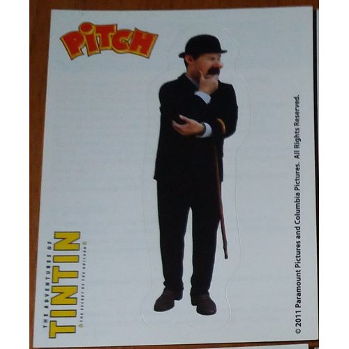 Autocollant - Tintin Pitch - Brioche Pasquier - 2011. Dupont Canne A Gauche
