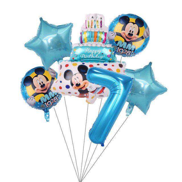 1 ensemble Mickey Minnie gâteau eux feuille d'aluminium ballon ensemble  enfants fête d'anniversaire décoration fournitures bébé douche fête ballon  jouet~Kaki foncé