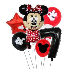 7 pièces Disney Mickey Mouse feuille ballons ensemble garçons et filles  fête d'anniversaire décoration bébé douche fête 32 pouces noir chiffres  ballon~Minnie7