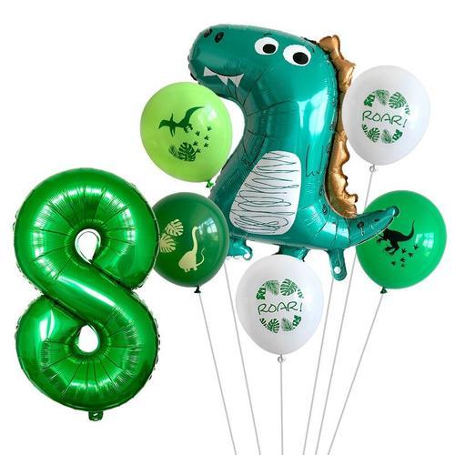 7pc Dinosaure Fete Ballon 1 2 3 4 5 6 7 8 9 Ans Fete D Anniversaire Ballons Enfants Fete D Anniversaire Decoration Jungle Fournitures Number8 Seta Rakuten