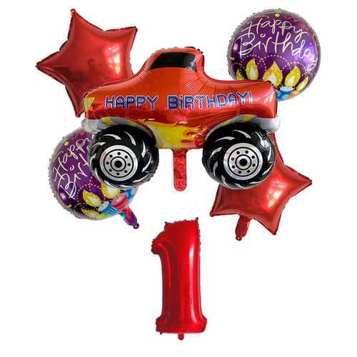 6 Pieces Ingenierie Vehicule Ferme Tracteur Camion De Pompier Ballons 1 2 3 4 5st Joyeux Anniversaire Fete Decor 32 Pouces Nombre Enfants Jouets Balle White Rakuten