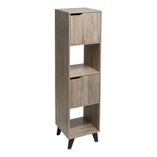 Etagère 4 Cases Mix Sur Pied - L. 34,5 Cm X H. 146,5 Cm - Beige